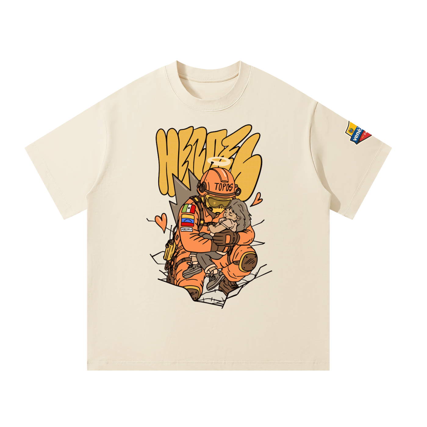 VENEZUELA HEROES Earthquake funding 1/100 limited edition Tshirt by RON THE KILLER. USA Edition