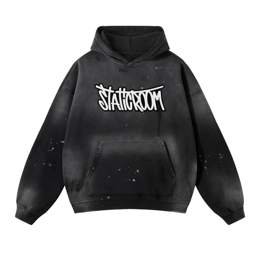 Vintage Wash Frayed Fleece Hoodie
