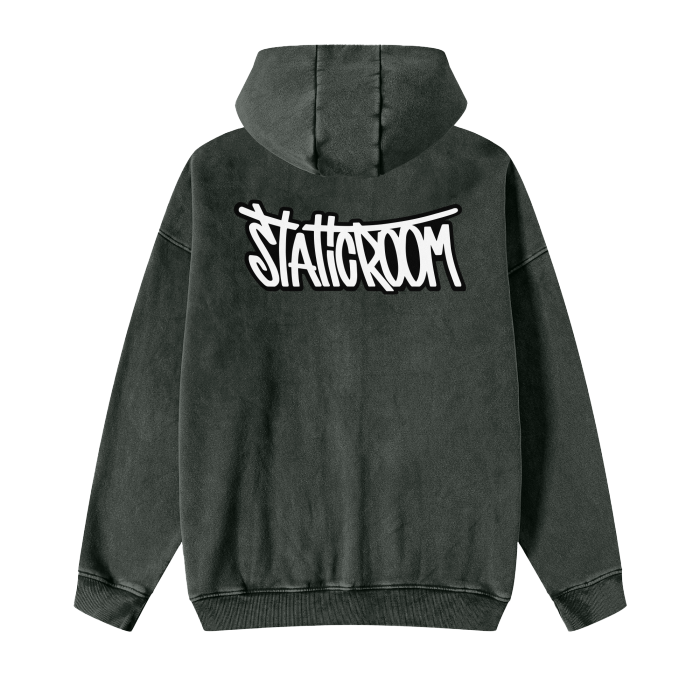 Streetwear Acid Washed Zip Ron The Killer  Hoodie Jacket